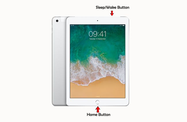 Valkoinen näyttö iPadissa