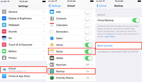 резервное копирование текста iphone с помощью icloud