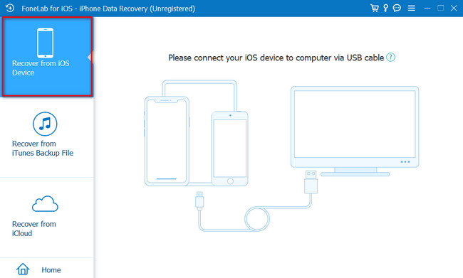 haga clic en recuperar desde el botón del dispositivo ios