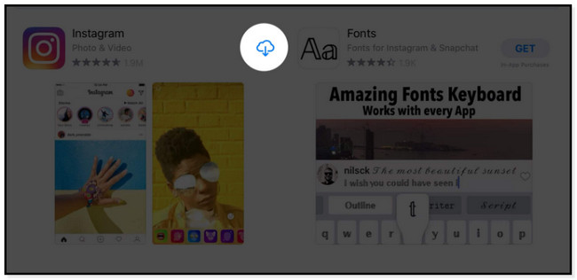 Choose the Cloud Arrow Down icon