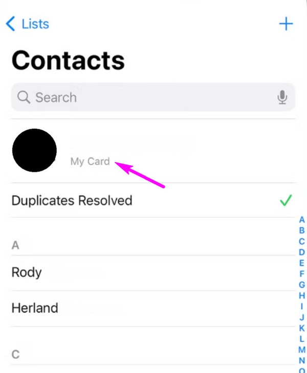 find your phone number on iphone contacts