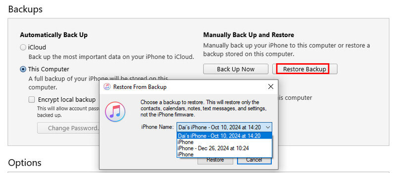 Restore From itunes