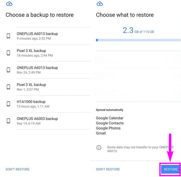 restore backup