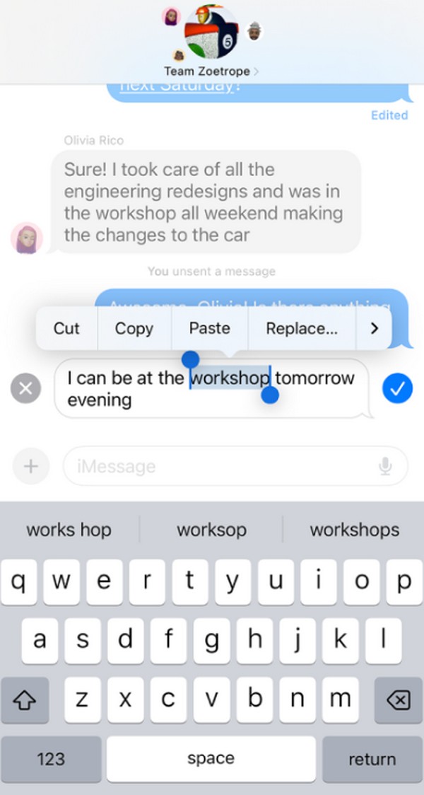 edit messages on iphone