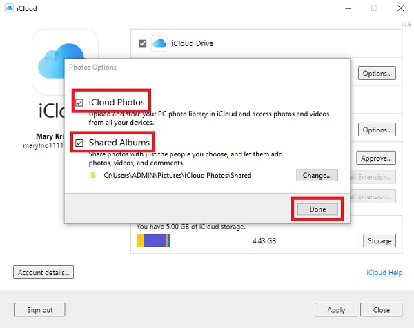 iCloud для Windows