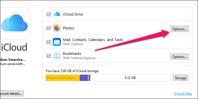 Spara foton från iMessages till datorn via iCloud för Windows