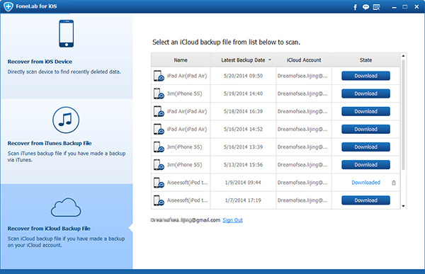 Download iCloud backup