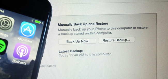 Backup di iPhone su iTunes