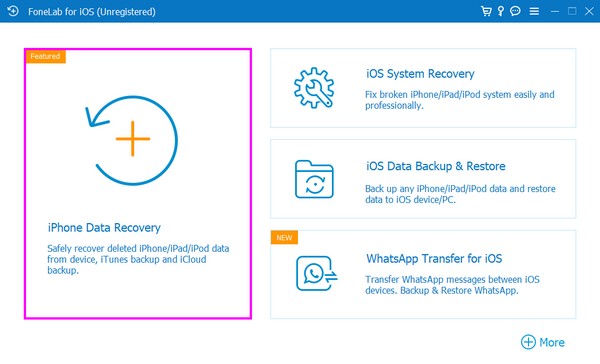 Pick the iPhone Data Recovery function