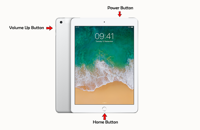 Valkoinen näyttö iPadissa