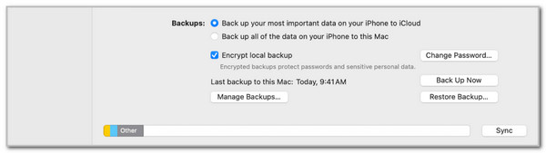 Click Restore Backup Button