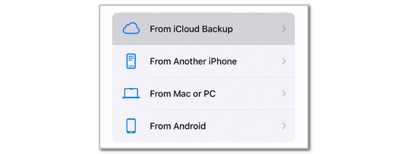Tap From iCloud Backup Button