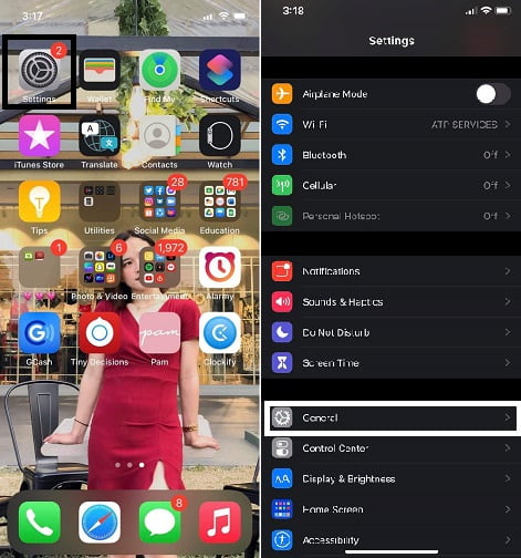 iphone settings general
