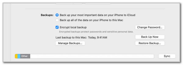 Click Restore Backup Button