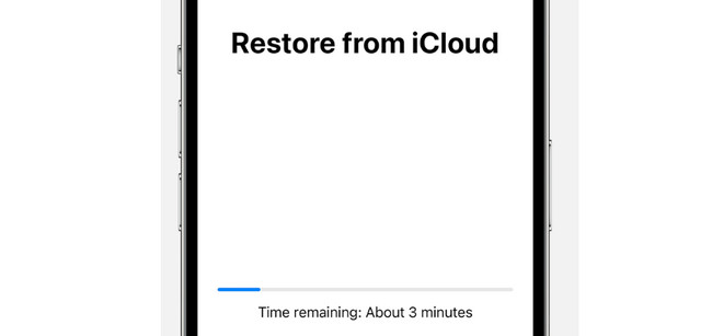 restore from icloud interface