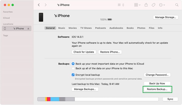 Ripristina il backup di iCloud senza ripristinare su Mac