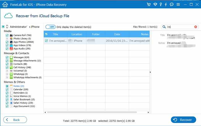 esikatsella icloud-muistiinpanoja