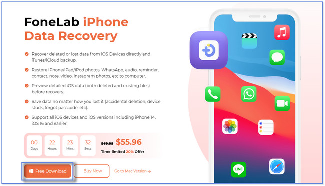 vælg iPhone Data Recovery-knappen