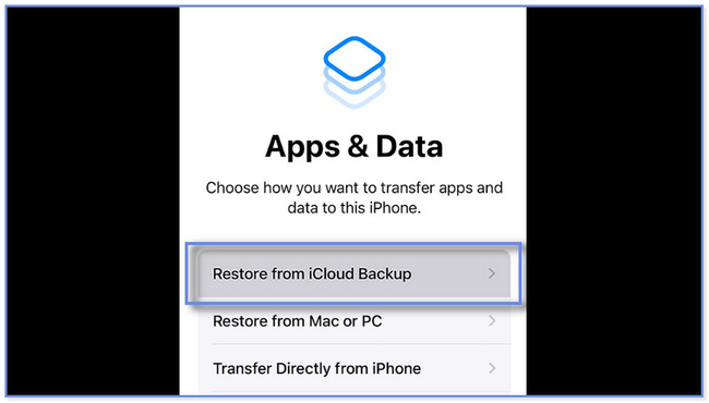 Restore from iCloud Backup button