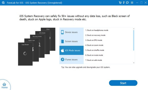 wybierz pole Odzyskiwanie systemu iOS