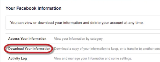 Ladda ner din information