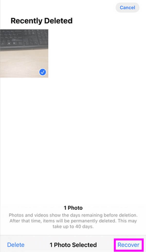 Recover Deleted WeChat Photos on iPhone from The Recently Deleted Folder