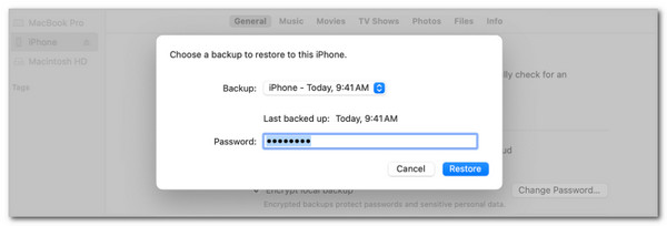 Click Restore Button