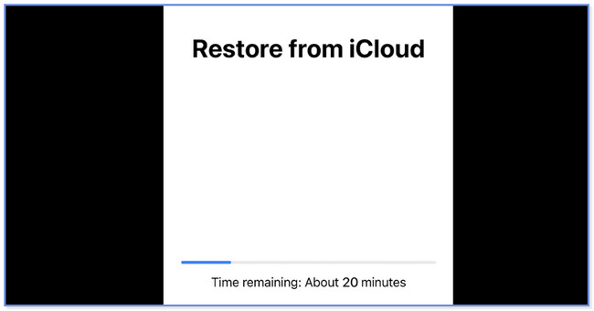 a Visszaállítás iCloudból képernyőn