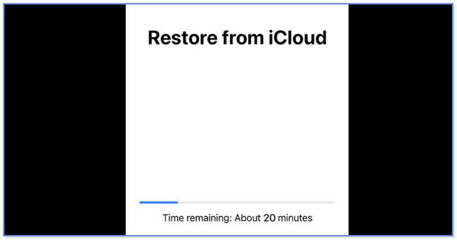 la pantalla Restaurar desde iCloud