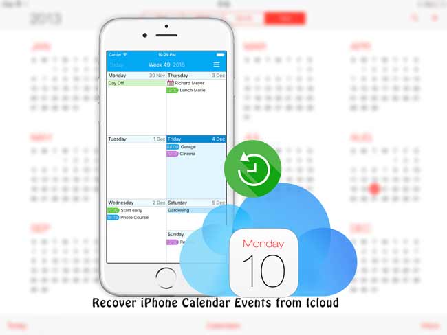 récupérer des calendriers iphone d'icloud