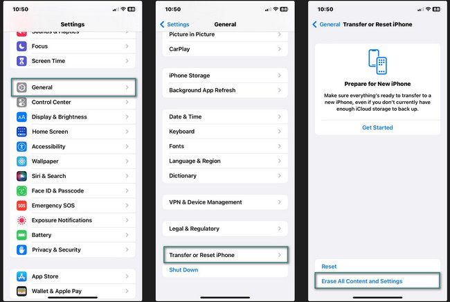 restablecer de fábrica todo el contenido y la configuración