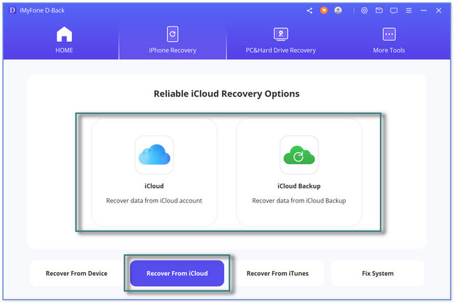 iCloud または iCloud バックアップ オプションのいずれかを選択します