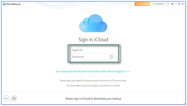 Click the Recover from iCloud button