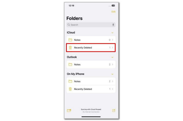 Tap Recently Deleted Button