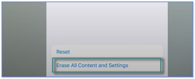 πατήστε το κουμπί Διαγραφή όλου του περιεχομένου και των ρυθμίσεων