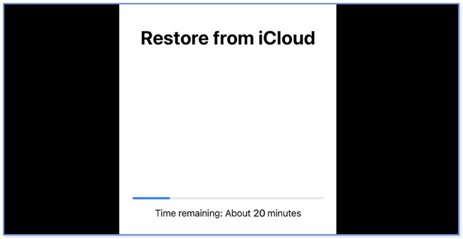 la pantalla Restaurar desde iCloud