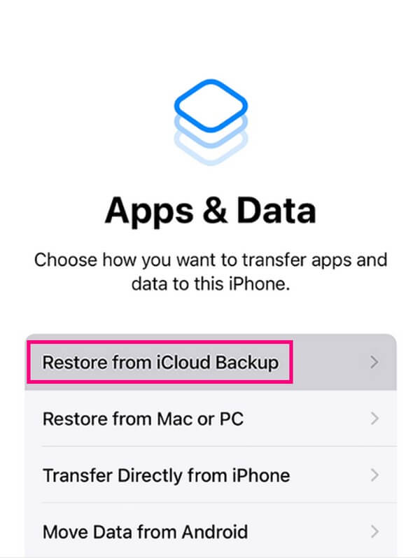 Restore from iCloud Backup