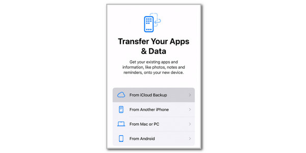 Tap From iCloud Backup Button