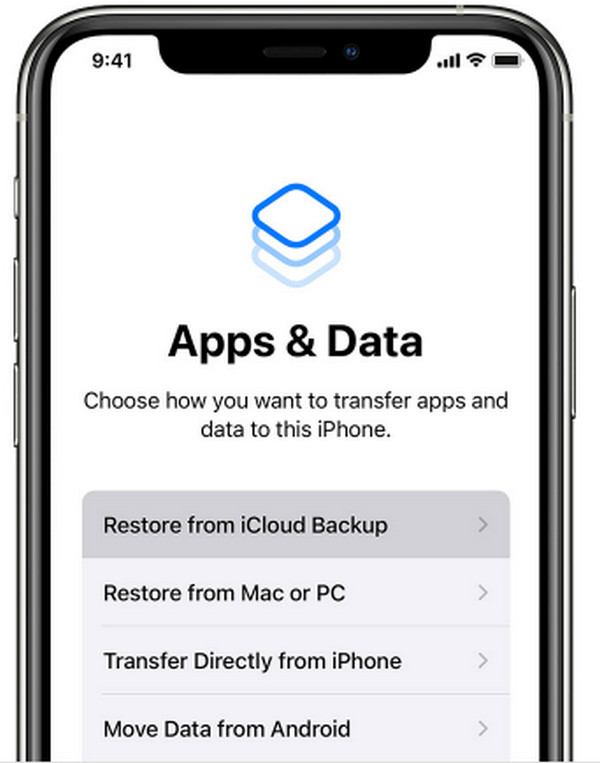 choose Restore from iCloud