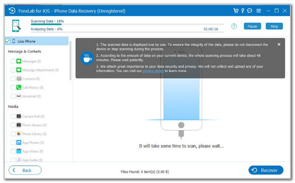 click recover button