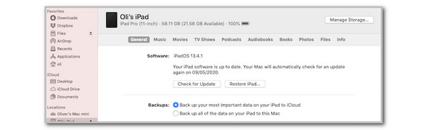 click restore ipad