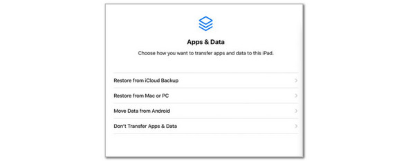 tap restore from icloud backup