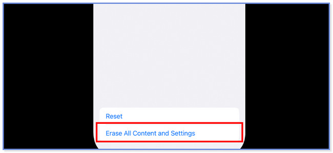 choose erase all contents and settings