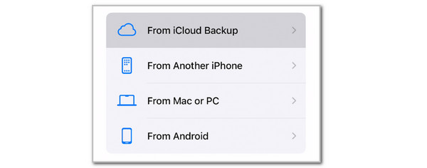 From iCloud Backup Button
