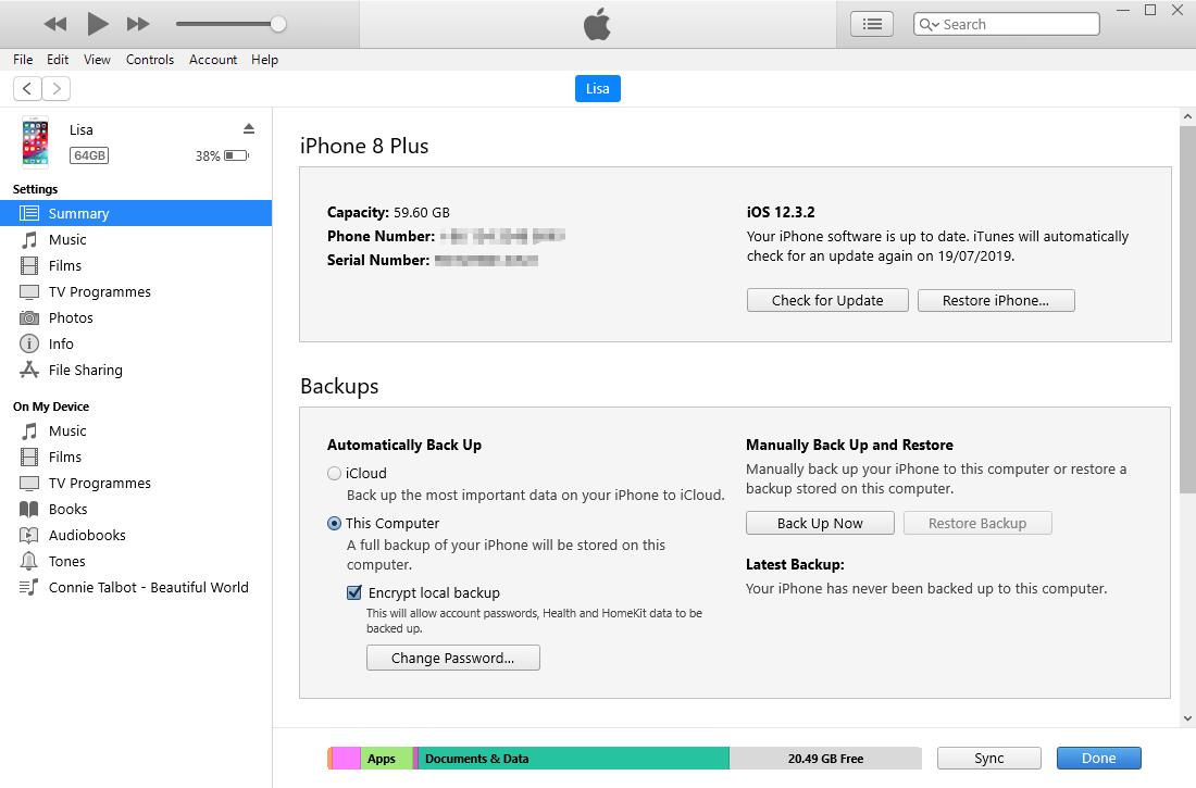 restore iPhone with itunes