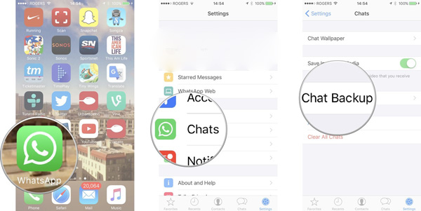 kolla whatsapp icloud backup