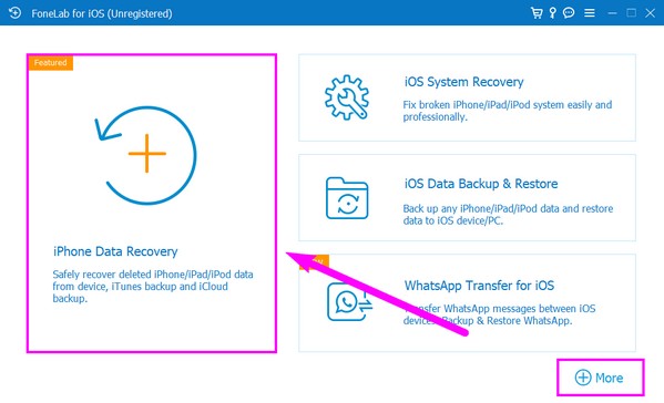 Vyberte funkci iPhone Data Recovery