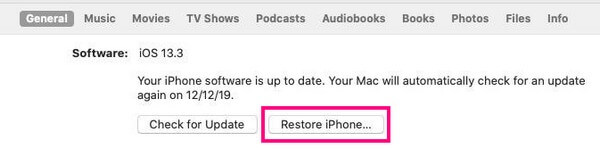 Restaurer le calendrier sur iPhone à partir du Finder