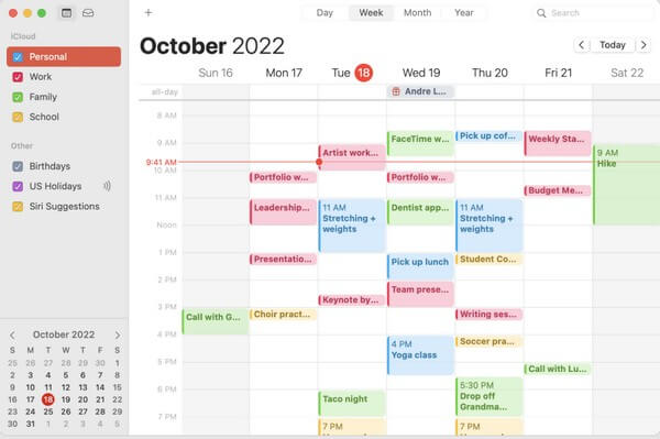Állítsa vissza a naptárat iPhone-on az icloud.com webhelyen