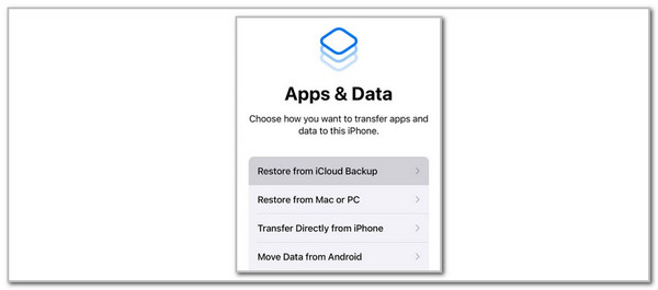 Choose Restore From iCloud Backup